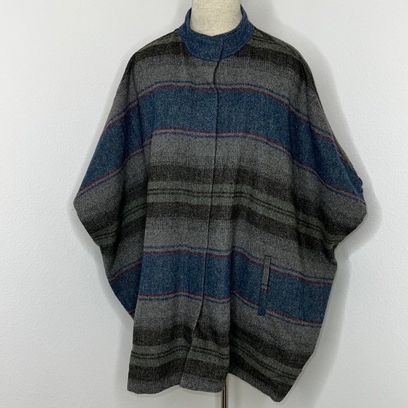 🔹 Eddie Bauer Wool Blend Cape - Picture 1 of 4